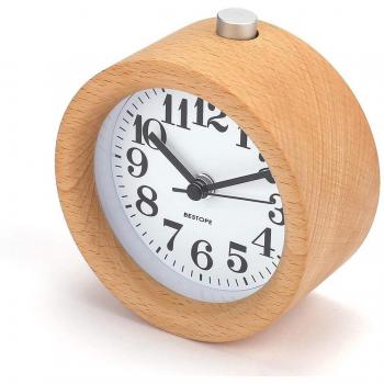 Réveil vintage en bois avec veilleuse intégrée
