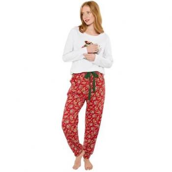 Set de Pyjama Rouge Festif avec Motif de Rouge-gorge Joe Browns