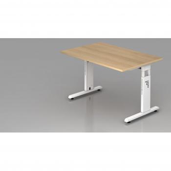 Schreibtisch Eiche 120cm mit C-Fuß