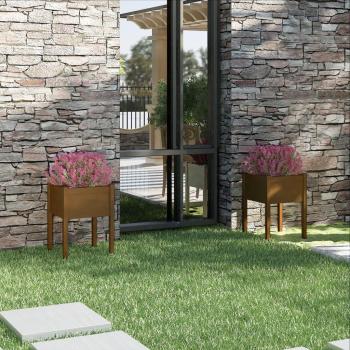 Jardineras 2 uds madera maciza de pino marrón miel 50x50x70 cm vidaXL