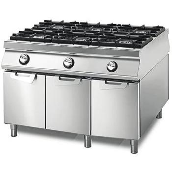 Cuisinière à Gaz 6 Brûleurs Coffre Portes Contrôle Binaire Virtus