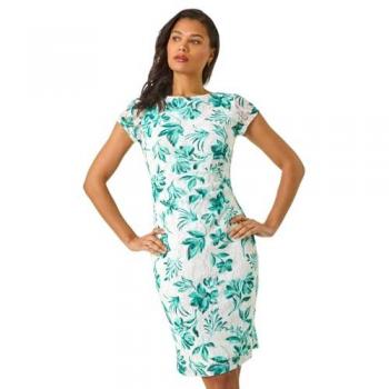 Vêtement féminin à dentelle et fleurs, taille 44, couleur verte