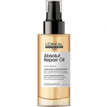 L’Oréal Professionnel 10-in-1 Leave-in Oil, With Protein And Gold Quinoa for Dry And Damaged Hair, Serie Expert Absolut Repair, 90 ml