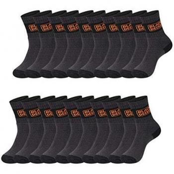 Black+Decker Unisex Work Socken Heavy Fabric Crew 10er Pack