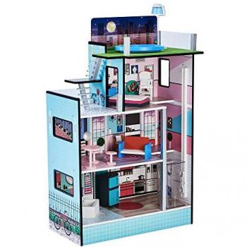 Teamson Kids Dreamland Barcelona Doll House Pink, 95.3cm H x 62.2cm W x 29.2cm D