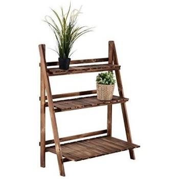 Outsunny 3 Tier Flower Plant Pot Shelf Stand Display Ladder