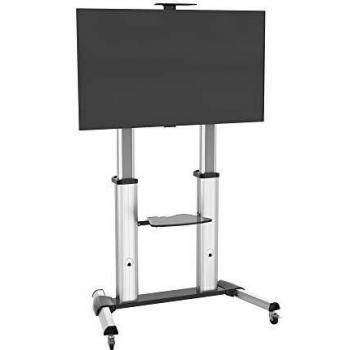 PureMounts PDS-0011C Einzelbildschirm TV Standfuß, VESA: bis 1000x600 mm silbergrau/schwarz, Standfuß bis 80Kg
