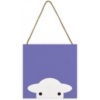 Herdy Peep Houten Tegel 20cm x Paars