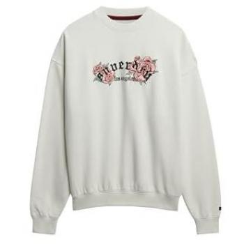 Superdry Women's Night Garden Crew Sweatshirt – Oversized, Chalk White