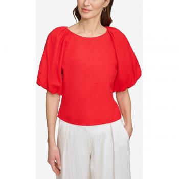 Blusa DKNY de mujer con mangas cortas y diseño de cuello redondo