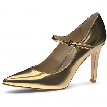 Iliara Gold-Pumpen für Damen, 42, mit Brushleder‑Finish