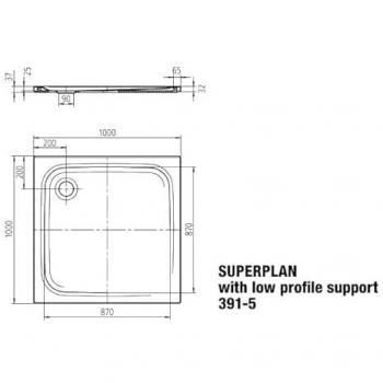 Kaldewei Superplan Classic 391‑5 100×100 cm + Supporto
