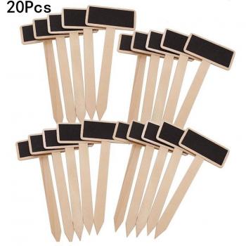 T‑Shaped Blackboard Plant Markers – 20 Piece Wooden Tag Set