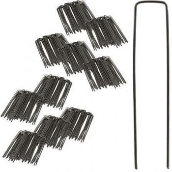 Sardines de Tente Relaxdays, Lot de 200 Piquets d'Ancrage, Acier 15 cm, Argenté