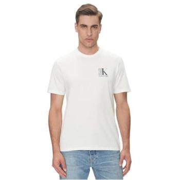 Maglia a maniche corte graphic abstract Bright White S di Calvin Klein