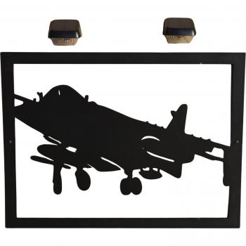 Callow Premium Large Sea Harrier Jump Jet Garden Wall Art and Solar Lights