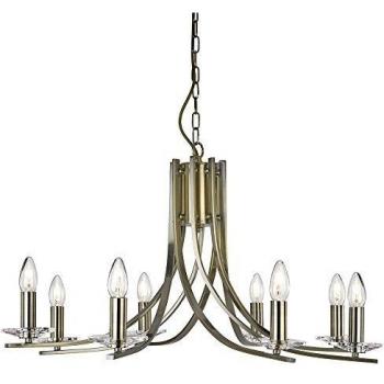 Ascona 8-Light Antique Brass Chandelier Ceiling Light