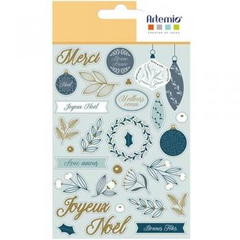 Kerstdroom 3D Stickers – Epoxy Noël – 28 items