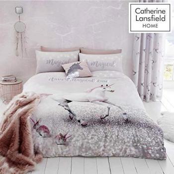 Catherine Lansfield Enchanted Unicorn Plush Duvet Set for Two – Pink