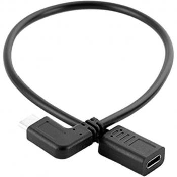 0.3 Meter USB-C 3.1 Male to Female 90 Degree Extension Cable