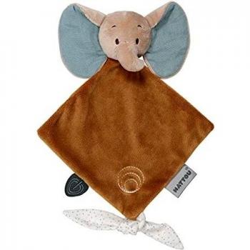 Mini Doudou Axel Éléphant Marron/Beige/Vert