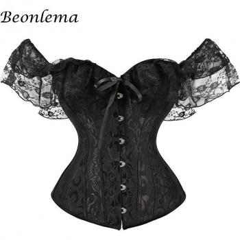 Corsage sexy en dentelle noire pour femmes
