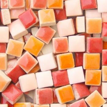 500Pcs 1x1cm Variegated Ceramic and Glass Mosaic Tiles for Handmade Crafts