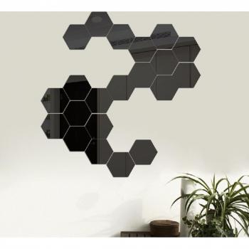 Self-Adhesive Mosaic Mirror Tiles 24Pcs Hexagon