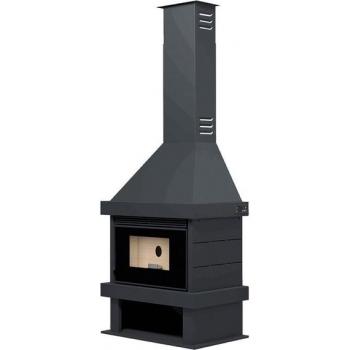 Estufa de Pellets CP-170 K, 9.9 kW, Chimenea Metálica Negra