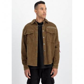 Alpha Industries Men Overshirt Cord Jacke – Beige 2XL