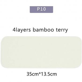 Elinfant 10-Pack 4-Layer Bamboo Fiber Diaper Inserts, Reusable, 35x13cm for Cloth Diapers