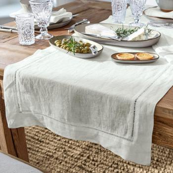 Chemin de table Covent Garden blanc (150 x 50 cm)