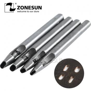 Poinçons ovales pour ceinture ZONESUN – Pack de 4, outils d'espacement pour travail du cuir