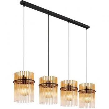 GLOBO LIGHTING Deckenpendelleuchte – 4 Gasflammen – Warmes Amber