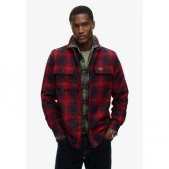 Camicia in Lana Overshirt Rossa Uomo L