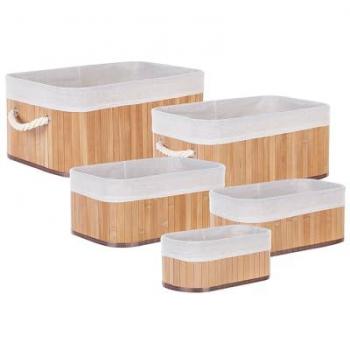 Set de 5 Paniers en Bambou avec Couvercle Talpe