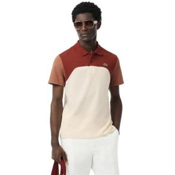 Polo Lacoste L.12.12 Colore Block Manica Corta Rosso-Bianco S
