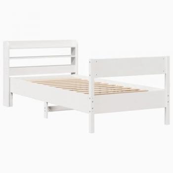 White Solid Pine Bed Frame without Mattress 90x190 cm