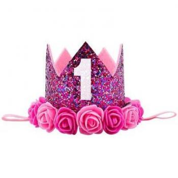 Soft Flower Crown Headband for 1st Birthday