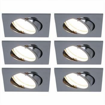 Kit 6 spots LED encastrables plafond chambre d’amis, lampes de chevet mobiles à intensité variable