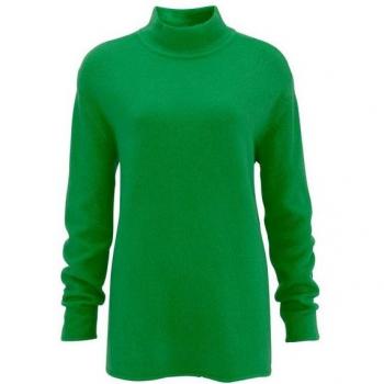 Aniston Casual Pullover – Damen, Langarm, Grün (Smaragd), Stehkragen