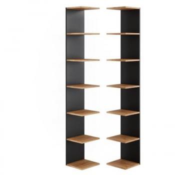 Paolo Bücherregal von Vicco – Anthrazit/Goldkraft Eiche, 2‑Einheiten-Set (28 × 190 cm)