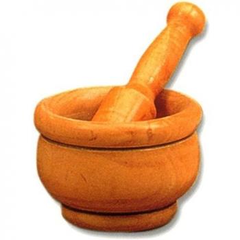 Mortero de madera 12 cm con maza