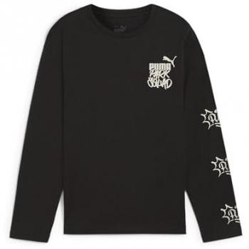 Camiseta PUMA de Manga Larga Essentials+ Mid 90s para Niños Color Negro