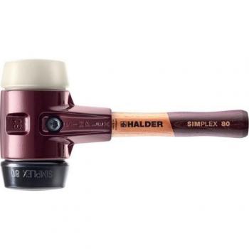 Halder Maillet Simplex – Caoutchouc Chargé, Fonte Malléable, Manche en Bois, 80 mm, Manche extrême court (3028.082)