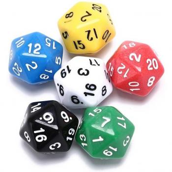 6Pcs Multi-Color D20 Dice for Fun Board Gaming