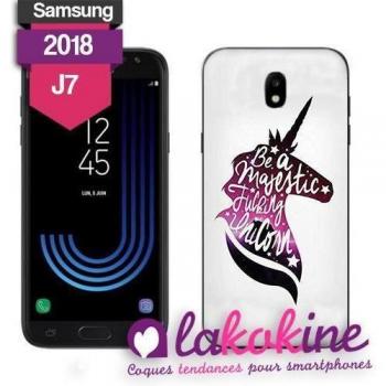 Casque Galaxy J7 2018 design Unicorne dessin animé