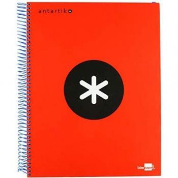Caderno Espiral A4 120 Folhas Liso Capa Dura 100 Gramas Vermelho Antartik