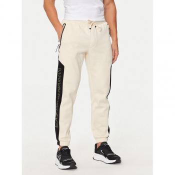 EA7 Pantaloni Comodi Grigio e Bianco