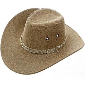 Chapeau de Pêche Western QQSA Homme Été Respirant Protection Solaire Khaki Taille M